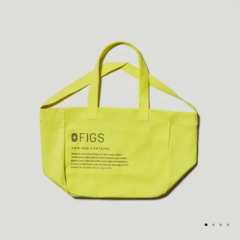 Figs Neon Lime Tote Bag - Bright Yellow-Green